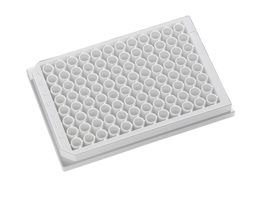 Krystal 96, Opaque Clear Bottom 96 Well Microplate, White, Polystyrene, — 100/Pack - AWLS-214003